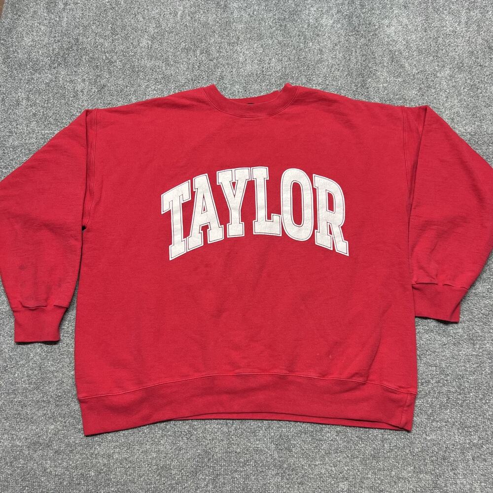The Bar Taylor Swift Varsity Sweatshirt Ruby Red Color Oversized XL Cotton Blend